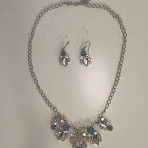 Elegant Silver and Blue Statement Jewelry Set